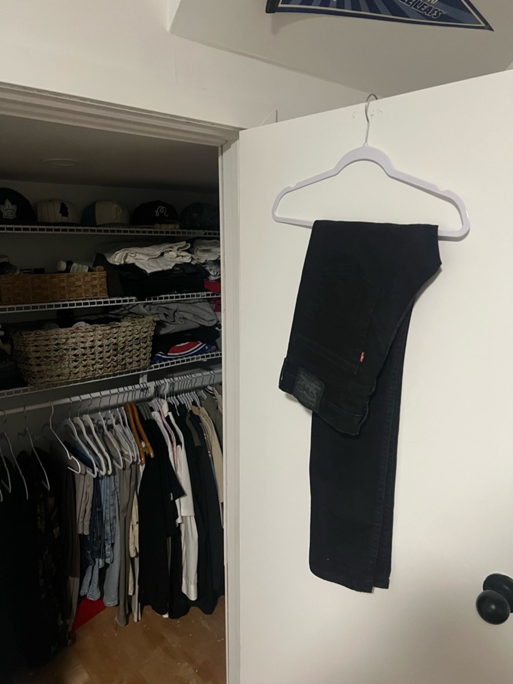 Levi's 510 Black Folded Straight Jeans